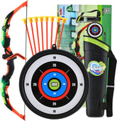 YCFUN Bow and Arrow for Kids 4-6 - Kids Archery Set with LED Lights, Includes 8 Suction Cup Arrows, Target & Quiver, Indoor & Outdoor Toys for 3 4 5 6 7 8 9 10 11 12 Year Old Boys
